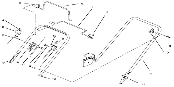 Part Location Diagram of 614644 Lawn Boy Up Hdl Section